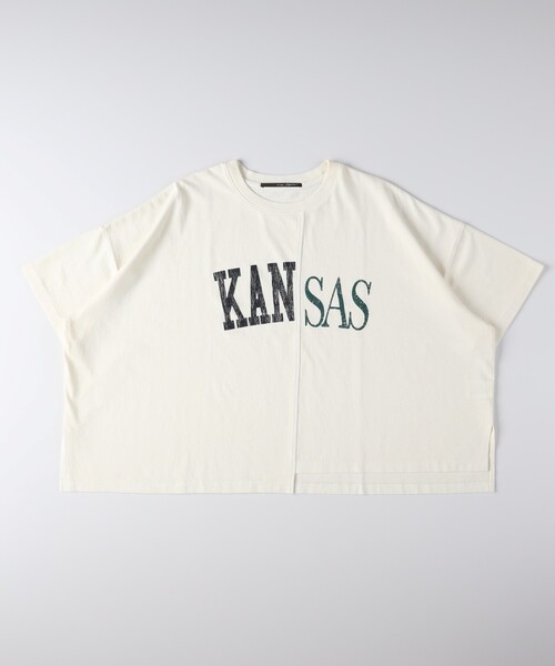 Right-on(ライトオン)の「切替プリントTシャツ(Tシャツ/カットソー・レディース・カーキ/チャコールグレー/アイボリー・05/04)」の19枚目の写真