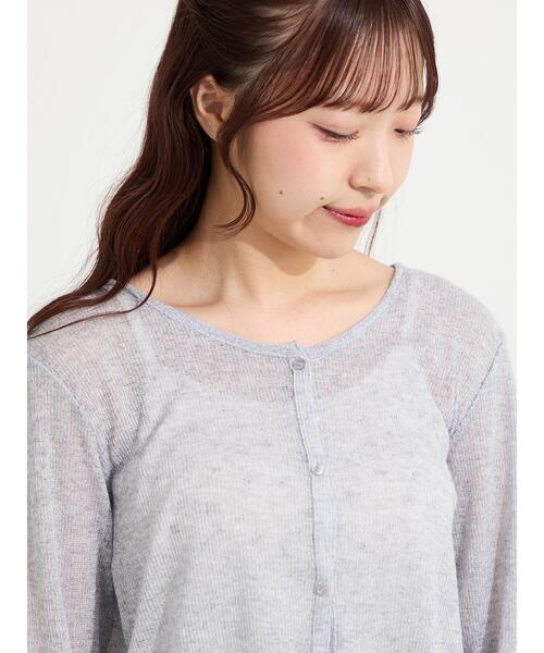 Samansa Mos2(サマンサ モスモス)の「◆メランジカットソーカーデ(カーディガン/ボレロ・レディース・グレー/ブラック/オフホワイト・F)」の7枚目の写真