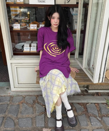 KICKKI（キックキ）の「スパイラルロゴTシャツパープル（Tシャツ/カットソー）」
