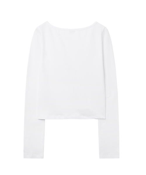 RENSE(レンセ)の「Cut-Out Boat Neck Long Sleeve Tee White(Tシャツ/カットソー・レディース・その他・OS)」の4枚目の写真