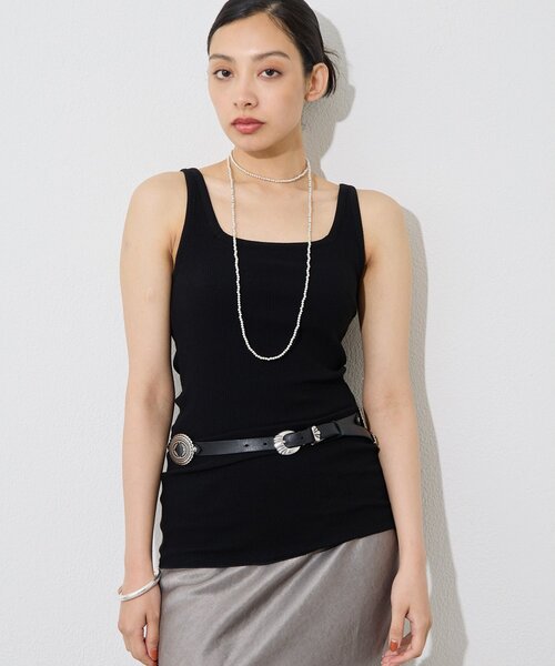 ウィムガゼット　パット付き　カップ付き　アシメタンク　タンクトップ　黒　日本製 Whim Gazette｜ウィムガゼットのタンクトップ通販 - ZOZOTOWN