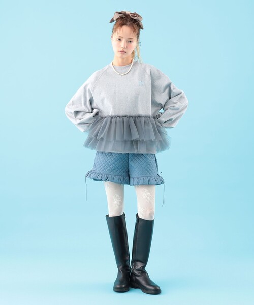 CAROLINA GLASER(カロリナ グレイサー)の「チュール フリル スウェット(スウェット・レディース・ピンク/グレー・ONE SIZE)」の7枚目の写真