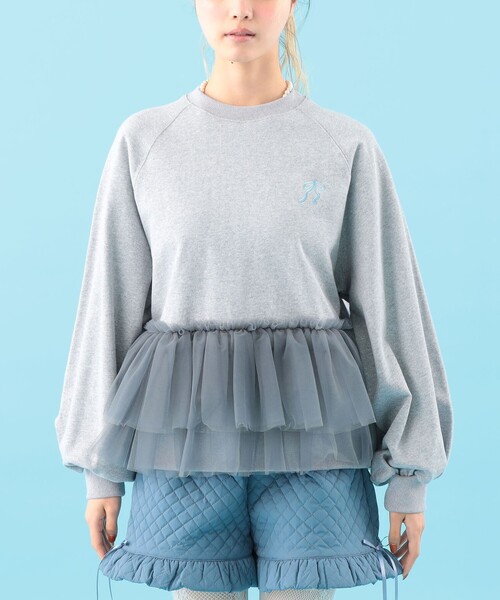 CAROLINA GLASER(カロリナ グレイサー)の「チュール フリル スウェット(スウェット・レディース・ピンク/グレー・ONE SIZE)」の10枚目の写真