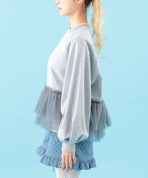 CAROLINA GLASER(カロリナ グレイサー)の「チュール フリル スウェット(スウェット・レディース・ピンク/グレー・ONE SIZE)」の11枚目の写真