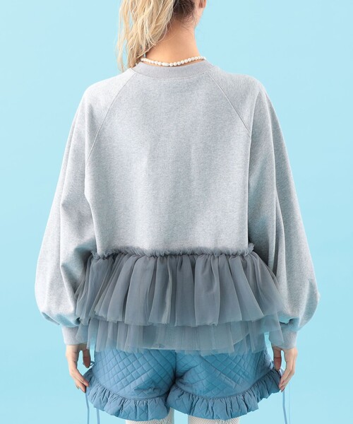 CAROLINA GLASER(カロリナ グレイサー)の「チュール フリル スウェット(スウェット・レディース・ピンク/グレー・ONE SIZE)」の12枚目の写真