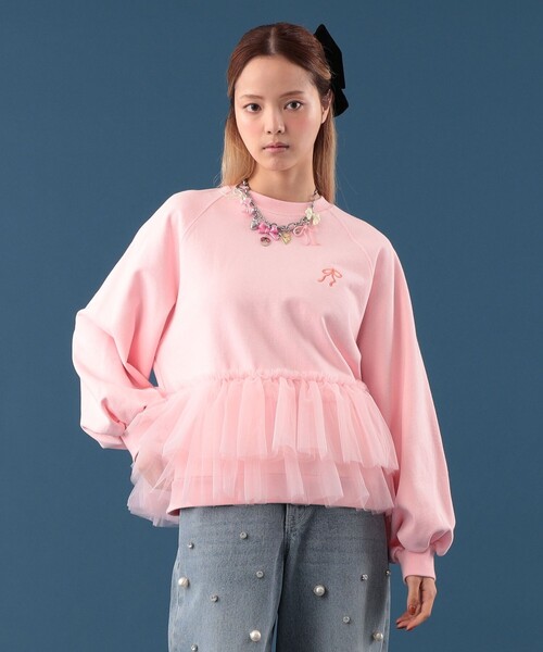 CAROLINA GLASER(カロリナ グレイサー)の「チュール フリル スウェット(スウェット・レディース・ピンク/グレー・ONE SIZE)」の20枚目の写真