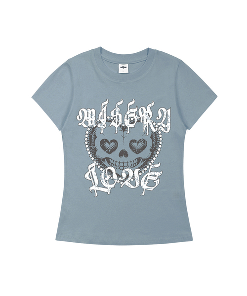 MILLION DAY(ミリオンデイ)の「MISERY LOVE スリムフィット 半袖Tシャツ(Tシャツ/カットソー・レディース・グレー/ホワイト・SMALL/MEDIUM/LARGE)」の2枚目の写真