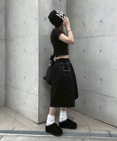 YACA(ヤーカ)の「Mini Tee/ミニT(Tシャツ/カットソー・レディース・ホワイト/ブラック/グレー・FREE)」の12枚目の写真