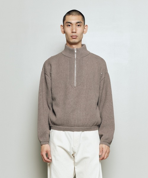 bal(バル)の「HALF ZIP PULLOVER SWEATER BLOUSON(ニット/セーター・メンズ・マスタード/ブラック/ブラウン・3/2/1)」の1枚目の写真