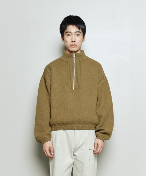 bal(バル)の「HALF ZIP PULLOVER SWEATER BLOUSON(ニット/セーター・メンズ・マスタード/ブラック/ブラウン・3/2/1)」の3枚目の写真