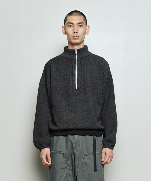 bal(バル)の「HALF ZIP PULLOVER SWEATER BLOUSON(ニット/セーター・メンズ・マスタード/ブラック/ブラウン・3/2/1)」の4枚目の写真