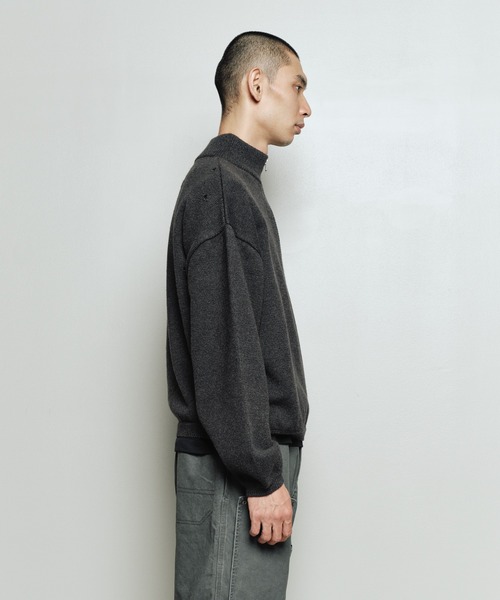 bal(バル)の「HALF ZIP PULLOVER SWEATER BLOUSON(ニット/セーター・メンズ・マスタード/ブラック/ブラウン・3/2/1)」の5枚目の写真