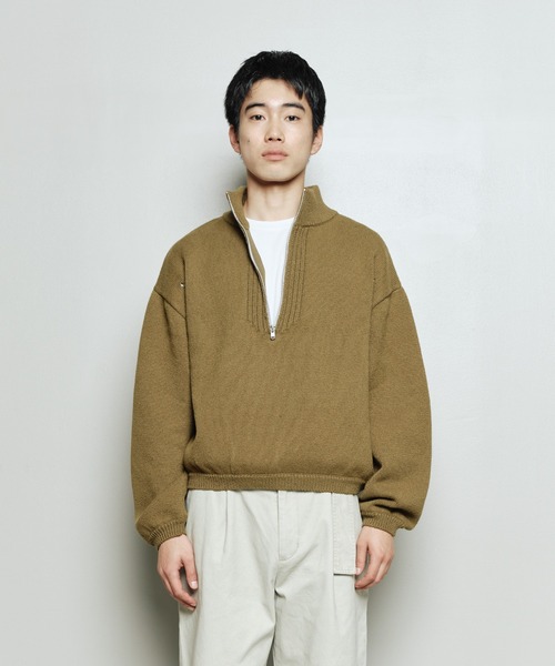 bal(バル)の「HALF ZIP PULLOVER SWEATER BLOUSON(ニット/セーター・メンズ・マスタード/ブラック/ブラウン・3/2/1)」の12枚目の写真