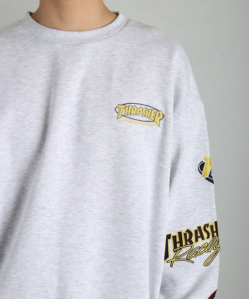 THRASHER(スラッシャー)の「THRASHER スラッシャー マルチロゴ刺繍 裏起毛 クルーネック スウェット オーバーサイズ 長袖トレーナー(スウェット・メンズ・グレー/ブラック・M/XL/L)」の7枚目の写真