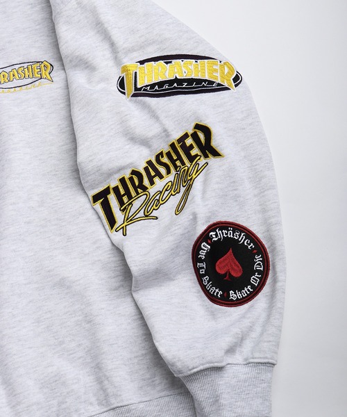 THRASHER(スラッシャー)の「THRASHER スラッシャー マルチロゴ刺繍 裏起毛 クルーネック スウェット オーバーサイズ 長袖トレーナー(スウェット・メンズ・グレー/ブラック・M/XL/L)」の20枚目の写真