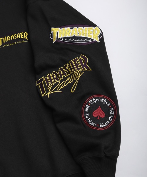 THRASHER(スラッシャー)の「THRASHER スラッシャー マルチロゴ刺繍 裏起毛 クルーネック スウェット オーバーサイズ 長袖トレーナー(スウェット・メンズ・グレー/ブラック・M/XL/L)」の15枚目の写真