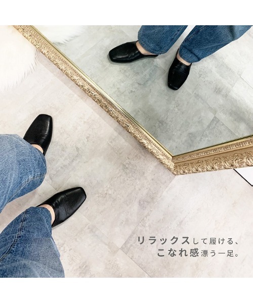 tokohana(トコハナ)の「スクエアフラットサンダル レディース フラットシューズ(サンダル・レディース・ベージュ/アイボリー/ブラック・23.5)」の18枚目の写真