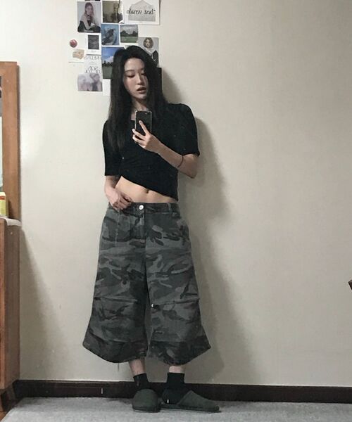 EXCONTAINER（エックスコンテナ）の「カモパラシュートバミューダパンツ (GREY CAMO)（その他パンツ・メンズ・その他・MEDIUM/SMALL/X-LARGE/LARGE）」の9枚目の写真