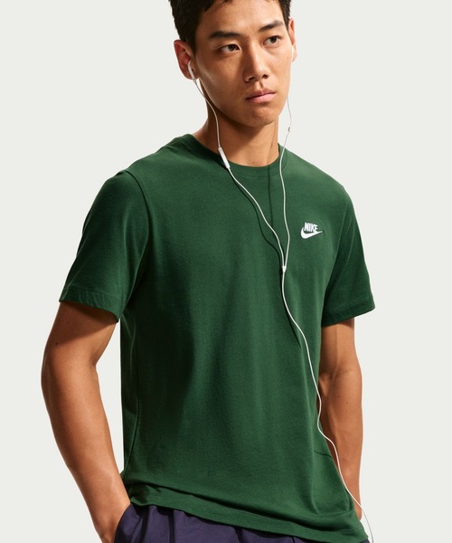 NIKE(ナイキ)の「NIKE ナイキ ナイキ NSW クラブ Tシャツ(Tシャツ/カットソー・メンズ・ダークグリーン・LL/M/S)」の1枚目の写真