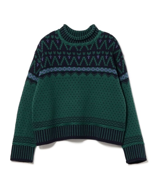 BEAMS HEART(ビームスハート)の「ヴィンテージライク ジャカード ニット(ニット/セーター・レディース・グリーン/ブラック/ホワイト系その他5・FREE)」の9枚目の写真
