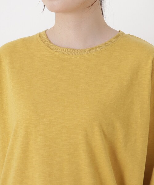 one'sterrace(ワンズテラス)の「綿スラブ天竺 七分袖プルオーバー(Tシャツ/カットソー・レディース・イエロー系8/ブラック系8/オレンジ系その他5・02)」の7枚目の写真