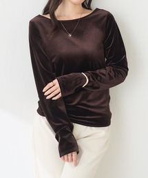 バック刺繍ベロアカットソー/Nuel