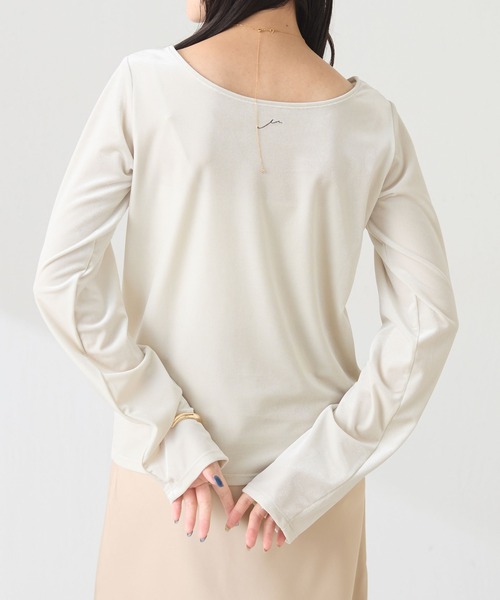 COLLAGE GALLARDAGALANTE（コラージュガリャルダガランテ）の「バック刺繍ベロアカットソー/Nuel（Tシャツ/カットソー・レディース・ブラウン/アイボリー・FREE）」の18枚目の写真