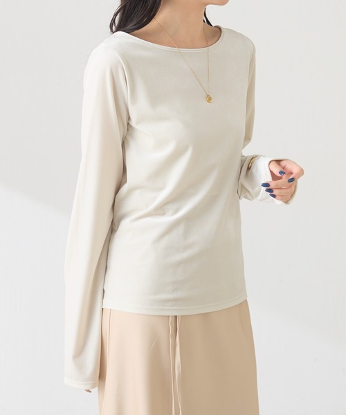 COLLAGE GALLARDAGALANTE（コラージュガリャルダガランテ）の「バック刺繍ベロアカットソー/Nuel（Tシャツ/カットソー・レディース・ブラウン/アイボリー・FREE）」の20枚目の写真