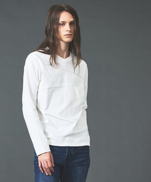5351 POUR LES HOMMES（ゴーサンゴーイチプールオム）の「ダーツ 長袖 Tシャツ（Tシャツ/カットソー・メンズ・ブラック/グレイッシュブルー/ホワイト・46/50/48/44）」の13枚目の写真