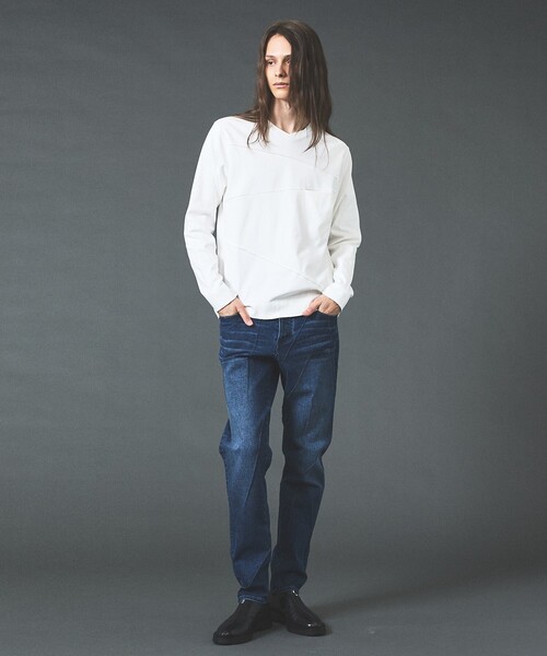 5351 POUR LES HOMMES（ゴーサンゴーイチプールオム）の「ダーツ 長袖 Tシャツ（Tシャツ/カットソー・メンズ・ブラック/グレイッシュブルー/ホワイト・46/50/48/44）」の14枚目の写真