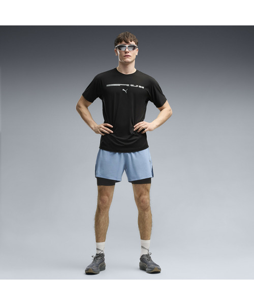PUMA(プーマ)の「PUMA プーマ メンズ ランニング ブライトストライド クラウドスパン 半袖 T(Tシャツ/カットソー・メンズ・ブラック/ラベンダー・SMALL/MEDIUM/XX-LARGE/X-LARGE/LARGE)」の4枚目の写真