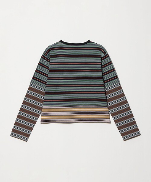 Girls Department Club(ガールズデパートメントクラブ)の「<Girls Department Club>トリプルボーダー レイヤー プルオーバー(Tシャツ/カットソー・レディース・ブラック・FREE)」の2枚目の写真
