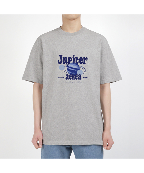 AEXEA(アクシー)の「ジュピター 半袖Tシャツ F04BRD_ABX10981(Tシャツ/カットソー・メンズ・ホワイト/ブルー/グレー系その他/ブラック・XL/S/L/M)」の1枚目の写真