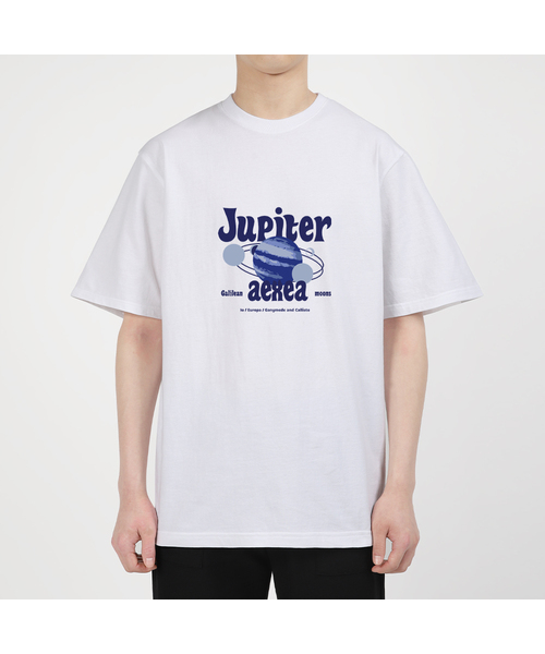 AEXEA(アクシー)の「ジュピター 半袖Tシャツ F04BRD_ABX10981(Tシャツ/カットソー・メンズ・ホワイト/ブルー/グレー系その他/ブラック・XL/S/L/M)」の2枚目の写真