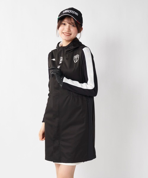 Kappa(カッパ)の「ボンディングノースリーブワンピース(ワンピース・レディース・ホワイト/ブラック/ブラウン系その他・LARGE/X-LARGE/MEDIUM/SMALL)」の1枚目の写真