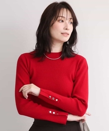 モックネックリブニット/洗える/WEB限定サイズあり