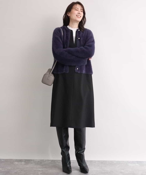 OFUON le MK(オフオンルエムケー)の「モックネックリブニット/洗える/WEB限定サイズあり(ニット/セーター・レディース・ホワイト/レッド/グレー・38/36)」の5枚目の写真