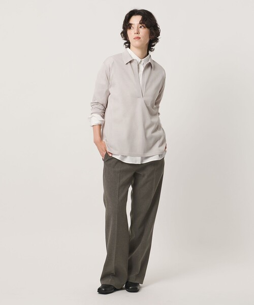 MARW UNITED ARROWS(マルゥ ユナイテッドアローズ)の「<MARW UNITED ARROWS>ローライズ ストレート パンツ(スラックス・レディース・ダークグレー/ブラック・38/36)」の4枚目の写真