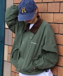 FFEIN（フェイン）の「【撥水加工】FFEIN(フェイン)2WAYコーディロイ衿ショートナイロンジャケット   ナイロン ジャケット コーデュロイ襟 ショート丈 アウター 撥水加工 レディース（ナイロンジャケット）」