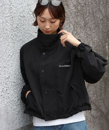 FFEIN（フェイン）の「【FFEIN(フェイン)】コーディロイ衿ショートナイロンジャケット   ナイロン ジャケット コーデュロイ襟 ショート丈 アウター 撥水加工 レディース（その他アウター）」