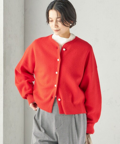 SHIPS（シップス）の「強縮 ウール パール ニット ジャケット（カーディガン/ボレロ・レディース・ネイビー/レッド/トップグレー・ONE SIZE）」の17枚目の写真