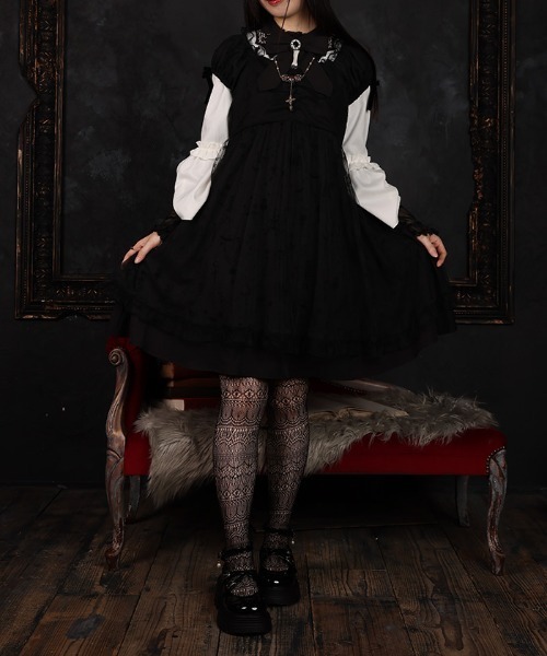 axes femme（アクシーズファム）の「フロッキーＰＴチュールワンピース（ワンピース・レディース・ネイビー/パープル/ブラック・FREE）」の2枚目の写真