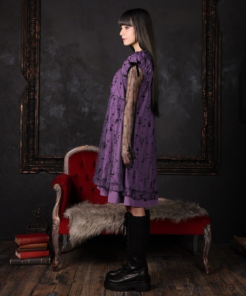 axes femme（アクシーズファム）の「フロッキーＰＴチュールワンピース（ワンピース・レディース・ネイビー/パープル/ブラック・FREE）」の5枚目の写真
