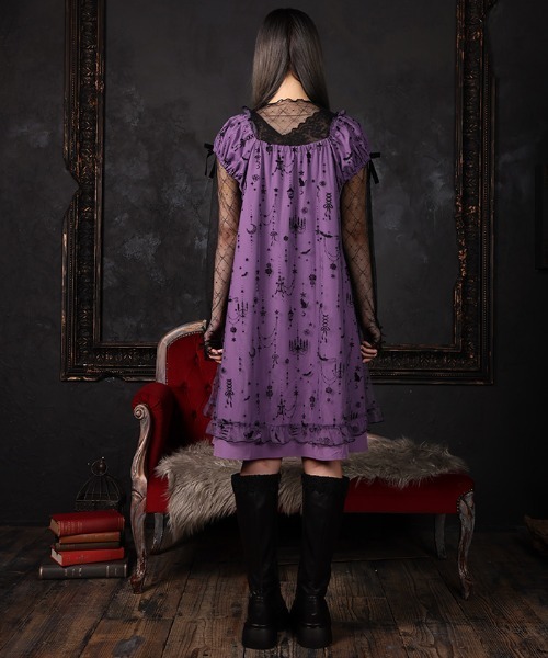 axes femme（アクシーズファム）の「フロッキーＰＴチュールワンピース（ワンピース・レディース・ネイビー/パープル/ブラック・FREE）」の6枚目の写真