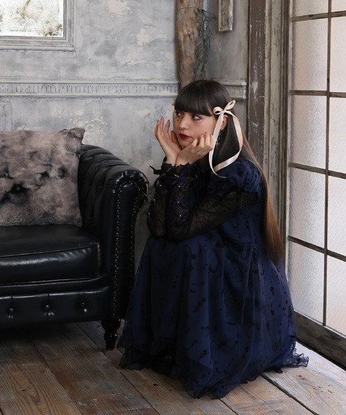 axes femme（アクシーズファム）の「フロッキーＰＴチュールワンピース（ワンピース・レディース・ネイビー/パープル/ブラック・FREE）」の7枚目の写真