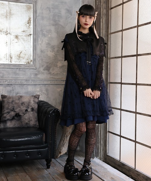 axes femme（アクシーズファム）の「フロッキーＰＴチュールワンピース（ワンピース・レディース・ネイビー/パープル/ブラック・FREE）」の8枚目の写真