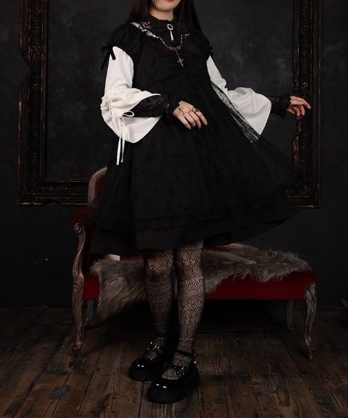 axes femme（アクシーズファム）の「フロッキーＰＴチュールワンピース（ワンピース・レディース・ネイビー/パープル/ブラック・FREE）」の9枚目の写真