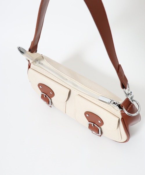 FUNALIVE(ファンアライブ)の「ABETTOR ダイヤゴナルフロント2ポケットPU切替えショルダーBAG(ショルダーバッグ・レディース・ブラック/ブラウン・FREE)」の16枚目の写真