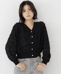 チュール刺繍シアーカーディガン長袖