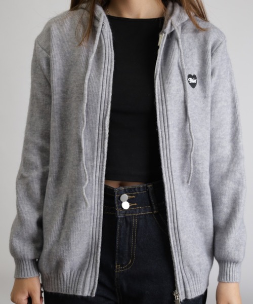 Vini(ヴィニ)の「ソフトニット・ジップパーカー(パーカー・レディース・ベージュ/ライトグレー系・ONESIZE)」の16枚目の写真
